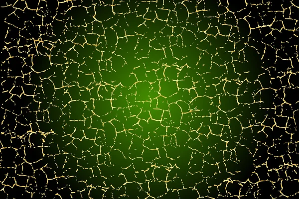 Grüne Textur mit Goldrissen — Stockvektor