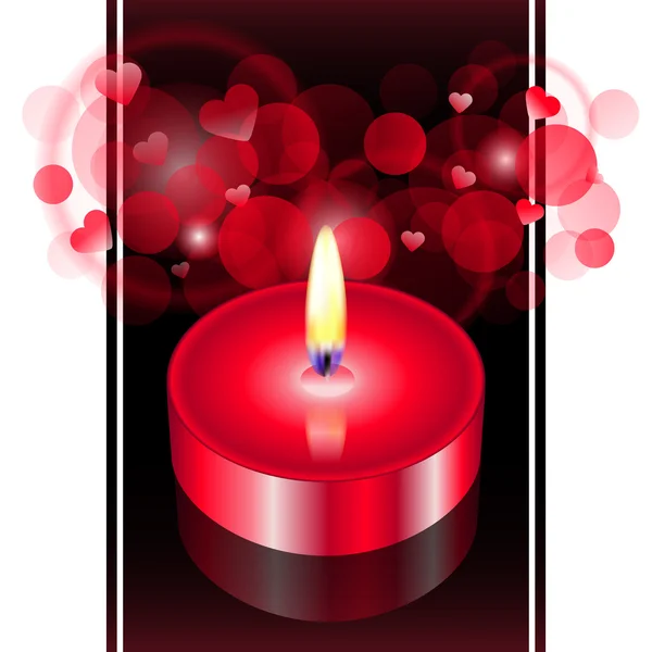 "eine romantische Atmosphäre "- Vektorillustration der roten Kerze — Stockvektor