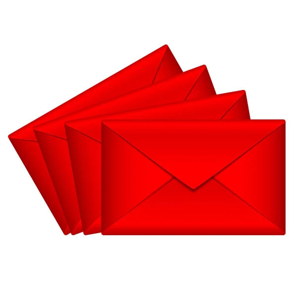 Ilustração vetorial de envelopes vermelhos — Vetor de Stock