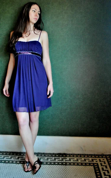 Blauwe jurk 2 — Stockfoto