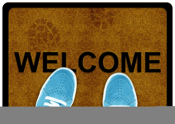 Witamy czyszczenia dywanów stóp — Zdjęcie stockowe