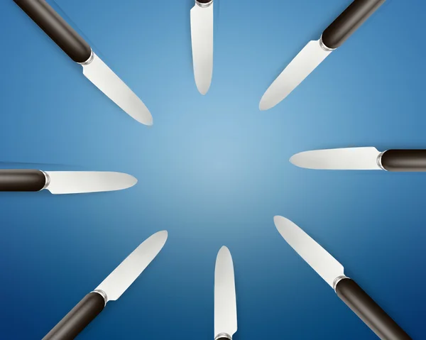 Boş kopya alanı daire içinde bıçak seti — Stok fotoğraf