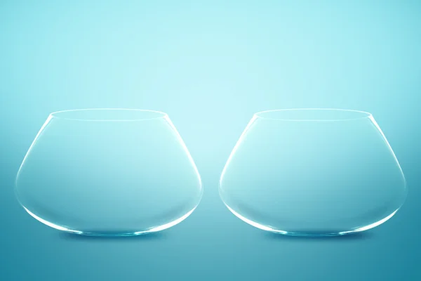 Empty Two fishbowls — Stock Photo, Image