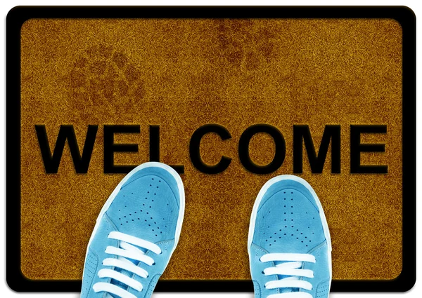 Witamy czyszczenia dywanów stóp — Zdjęcie stockowe
