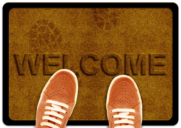 Welcome cleaning foot carpet — Stock Photo, Image