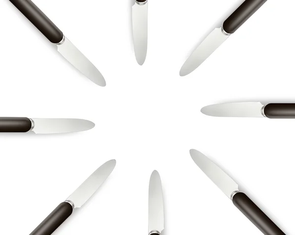 Círculo de espaço vazio cópia em conjunto de facas — Fotografia de Stock