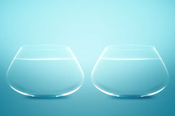 Vyprázdnit dva fishbowls — Stock fotografie