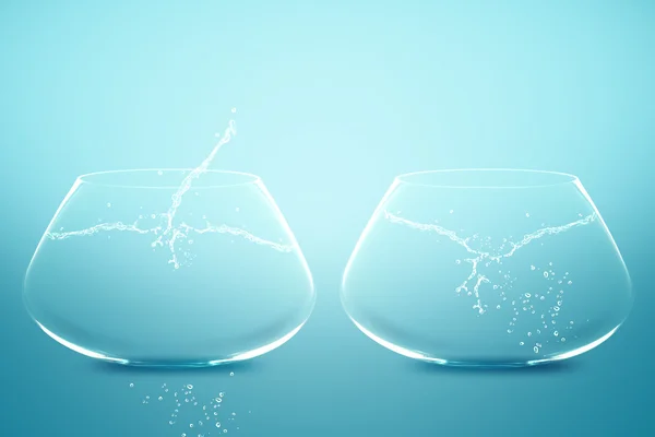 Порожній двох fishbowls — стокове фото