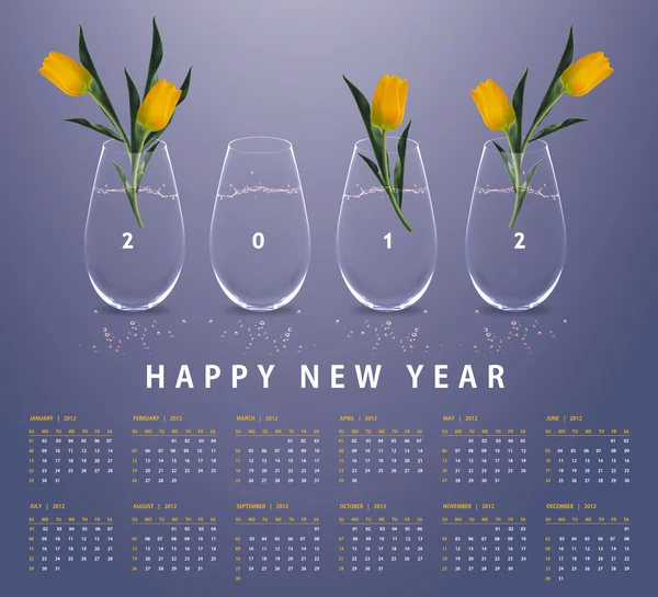 Yeni yıl 2012 takvimi — Stok fotoğraf
