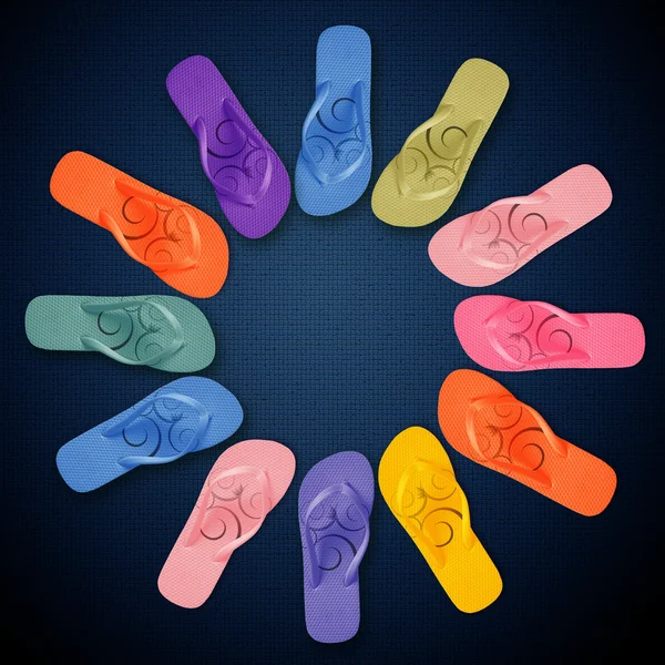 A kör alakú színes flip papucs — Stock Fotó