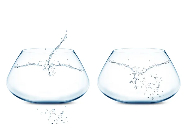 빈 두 fishbowls — 스톡 사진