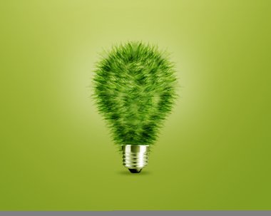 Green light bulb idea clipart