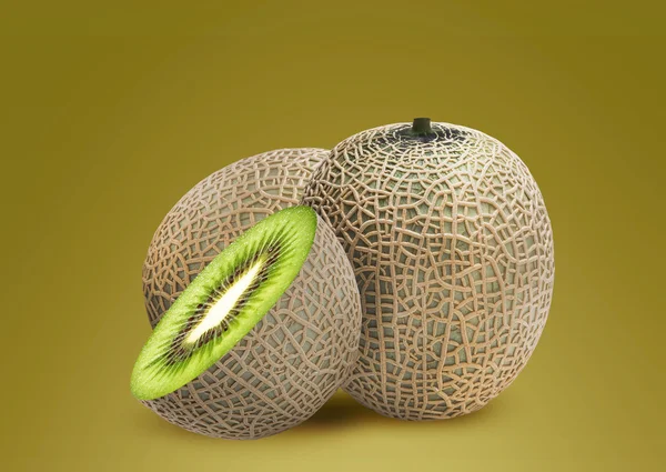 Melon and kiwi inside — Stock Photo, Image