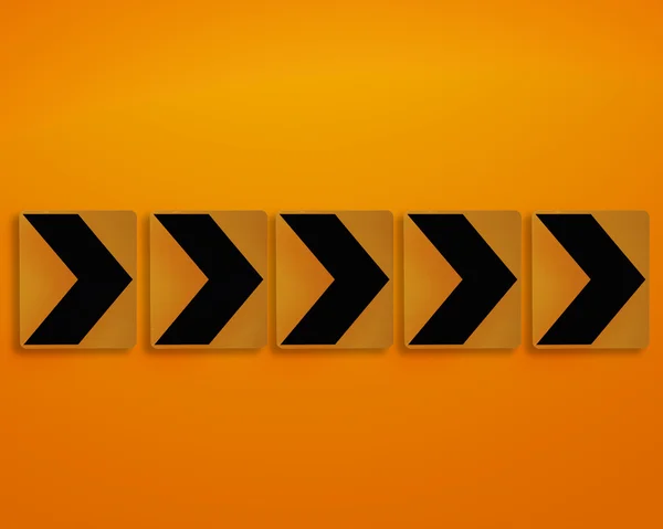 橙色的方向指示标志 — 图库照片