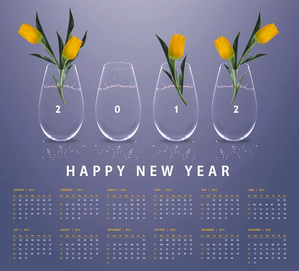 Nový rok 2012 kalendář — Stock fotografie