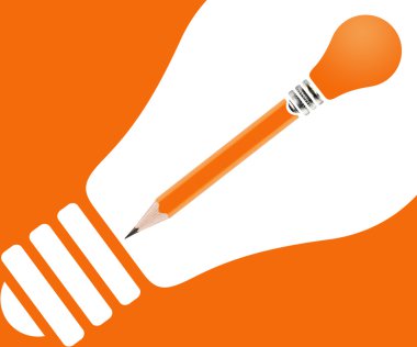 Pencil with big Idea clipart