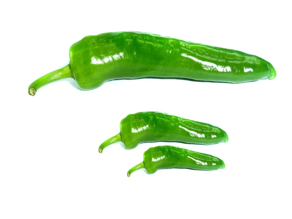 Зеленый перец изолирован на белом — стоковое фото