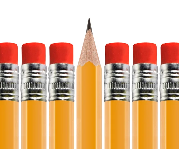 Sharpened pencil out of Row — Stock Photo, Image