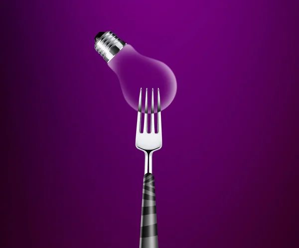 Forks around light bulb — Stock Photo, Image