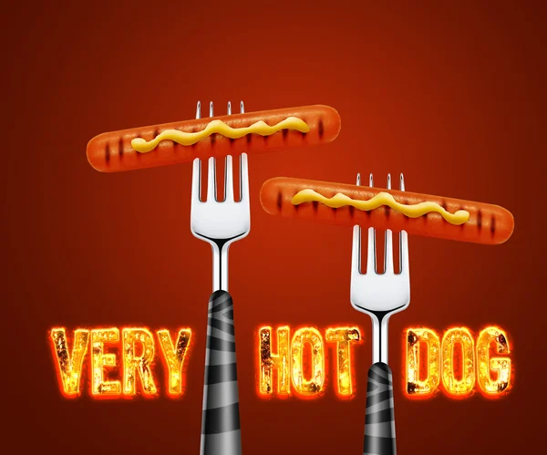 Hotdog op vork — Stockfoto