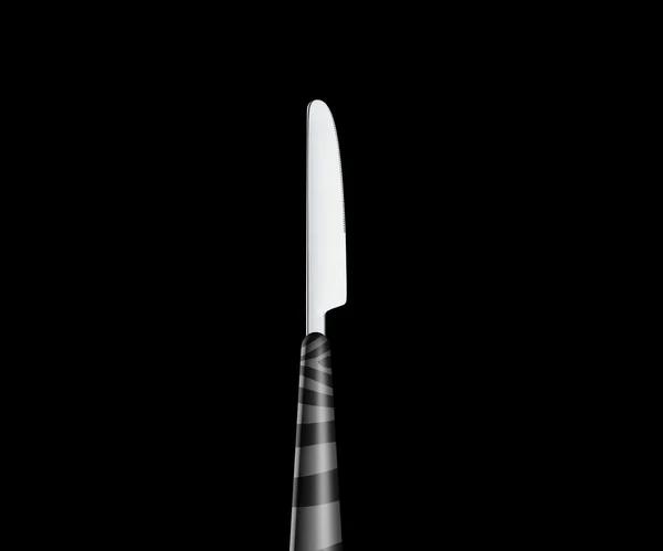 Cuchillo aislado sobre fondo negro — Foto de Stock