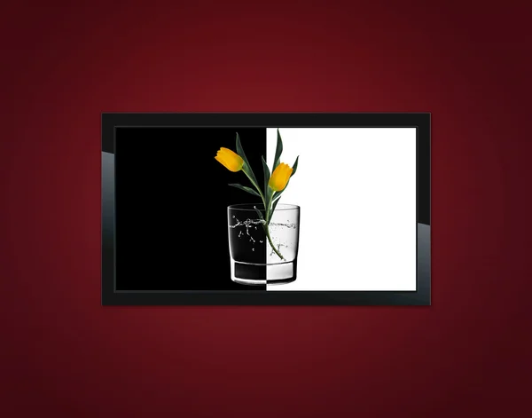 stock image Black LCD tv