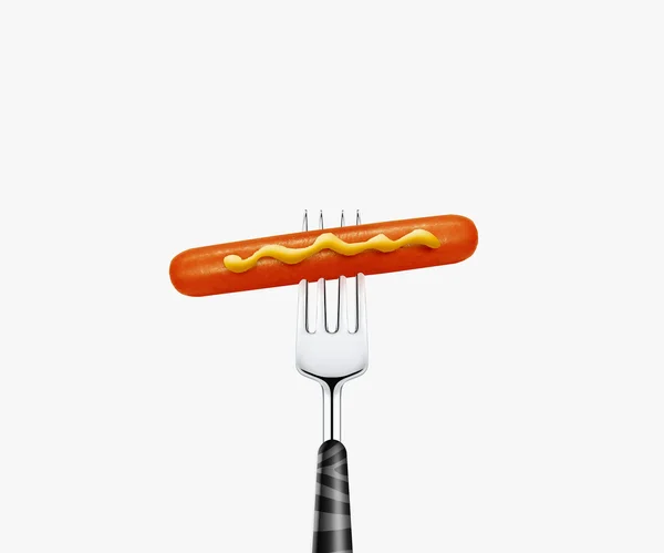 Hotdog em garfo — Fotografia de Stock