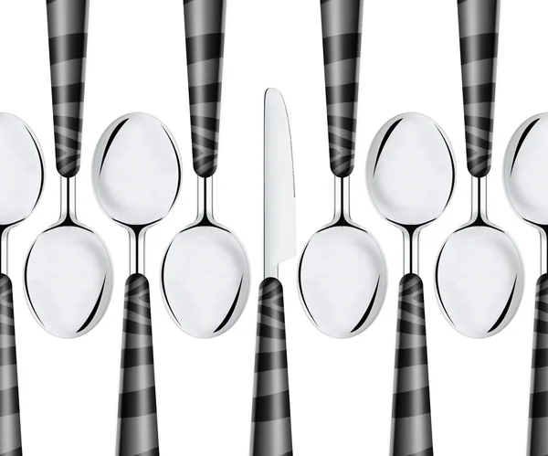 Cucharas y cuchillo — Foto de Stock
