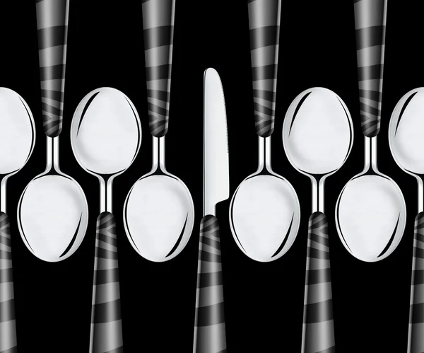 Cucharas y cuchillo — Foto de Stock