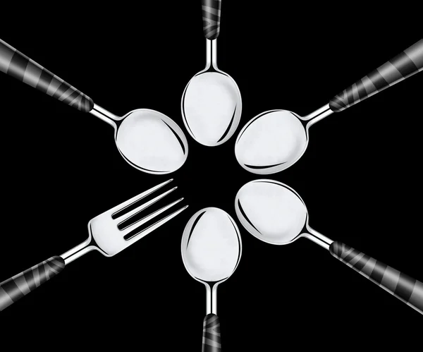 Tenedor y cucharas — Foto de Stock