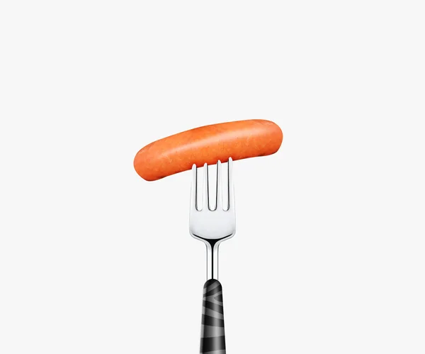 Hotdog on fork — Stock Photo, Image