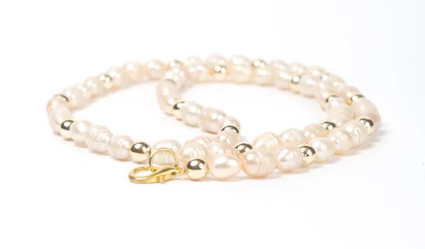 Necklace of pink pearls — Stock Photo, Image