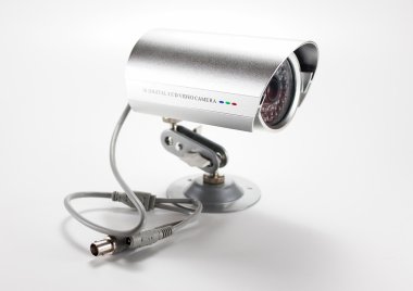 Silver isolated video surveillance camera clipart