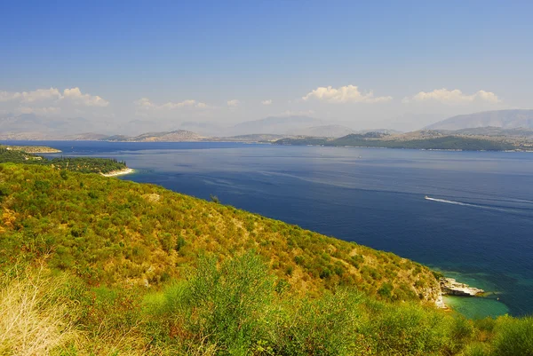 Kerkyra, Corfù, beach landscape with Albania coast