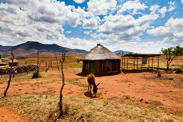 Village in a valley in africa