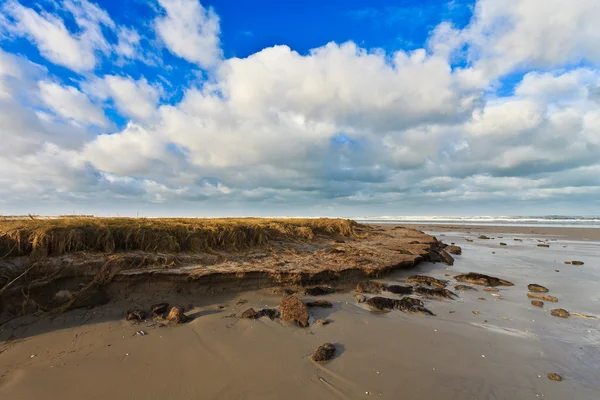 Oceán s pískem přeškrtnutím — Stock fotografie