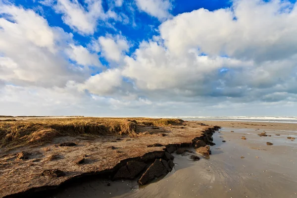 Oceán s pískem přeškrtnutím — Stock fotografie