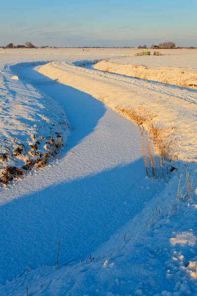 Winter landscpae of a ditch — Stock Photo, Image
