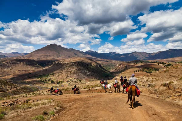 Ponny trail äventyr i bergen — Stockfoto
