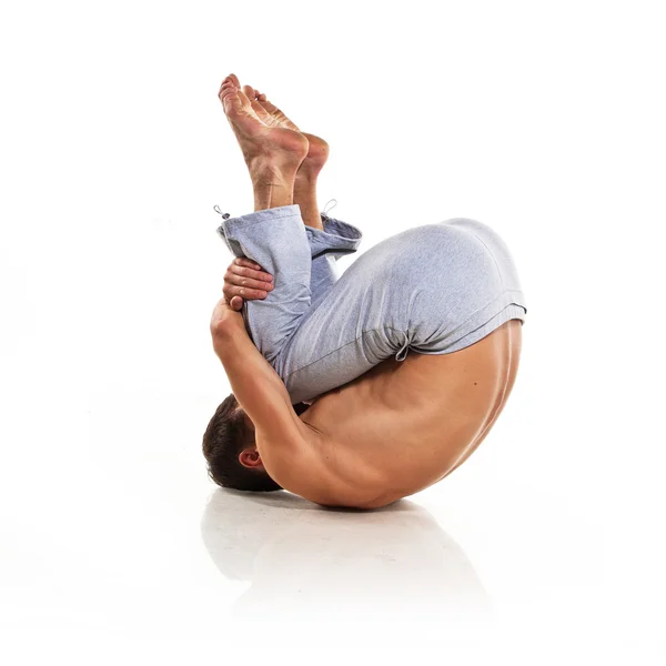 Man is making yoga — Stock Photo, Image