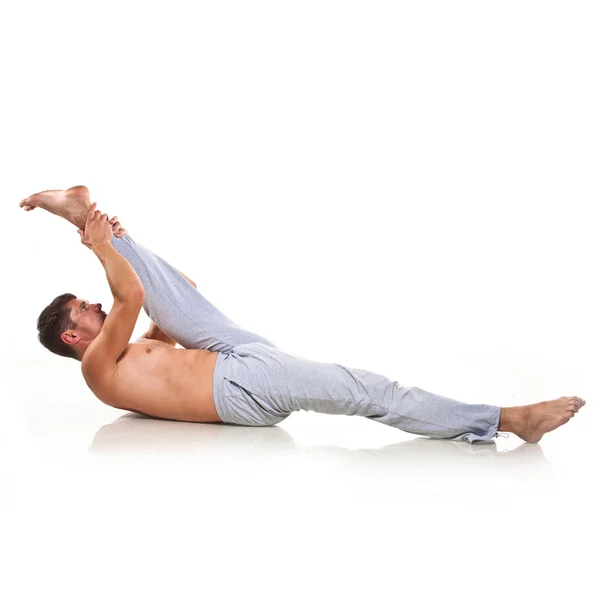 Man is making yoga — Stock Photo, Image