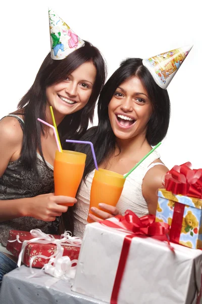 stock image Beautiful girls celebrate birthday