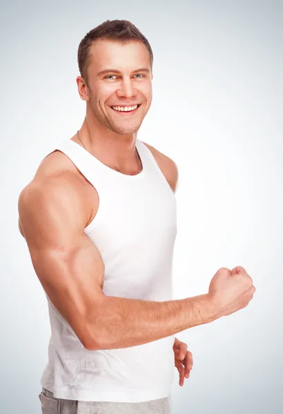 Mężczyzna przystojny młody Sport mięśni — Zdjęcie stockowe