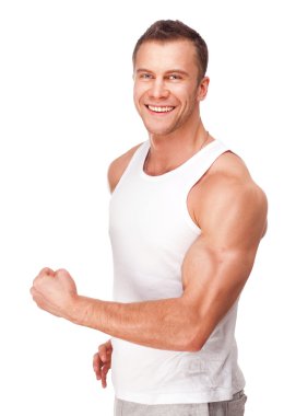 Handsome young muscular sports man clipart