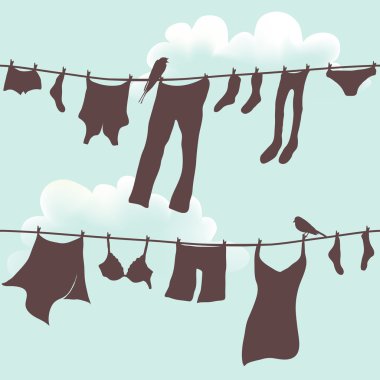  illustration of clothes hanging out to dry clipart