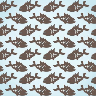  doodle decorative fish pattern