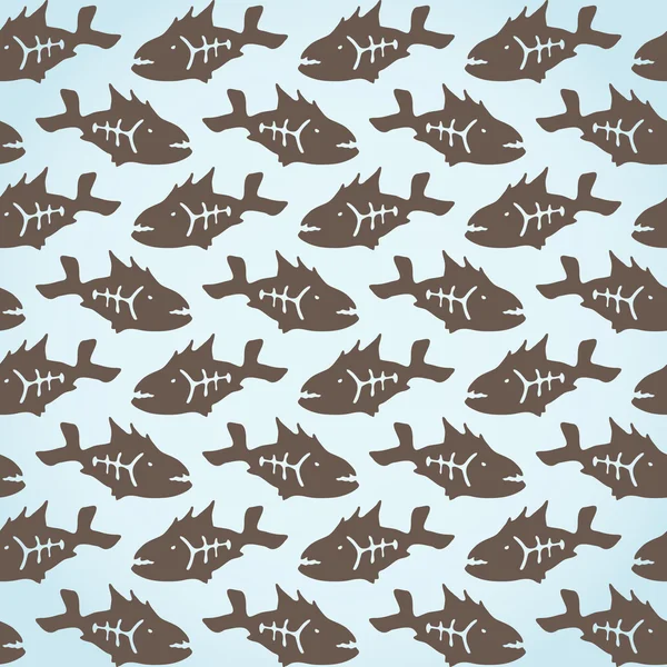 Doodle padrão de peixe decorativo — Fotografia de Stock