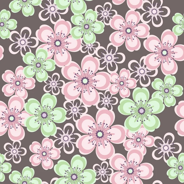 Mooi bloemen naadloos patroon — Stockvector