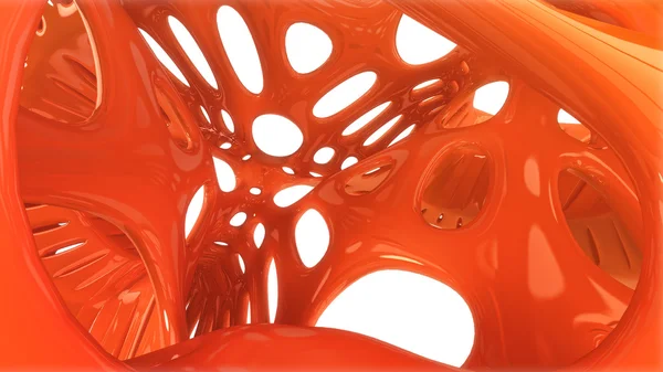 3 d のオレンジ色の抽象的な形 — ストック写真