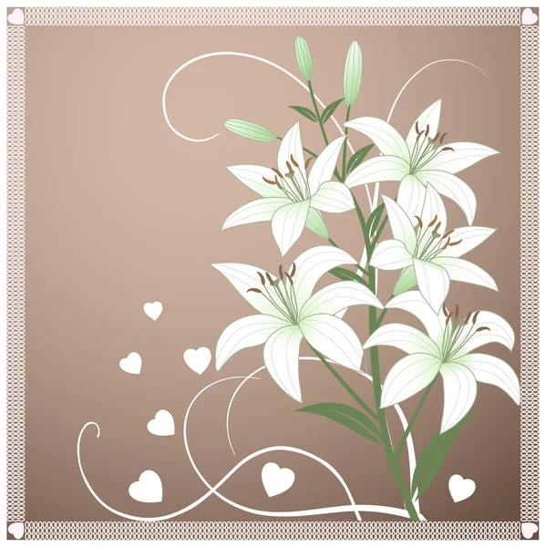 Hermoso fondo de pantalla de primavera con flores de lirio — Vector de stock